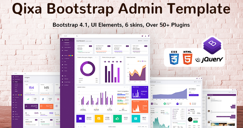 Qixa Bootstrap 4 Admin Templates With Admin Dashboard