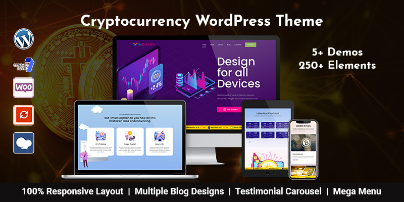 Responsive Bitcoin WordPress Theme + Crypto WordPress Theme