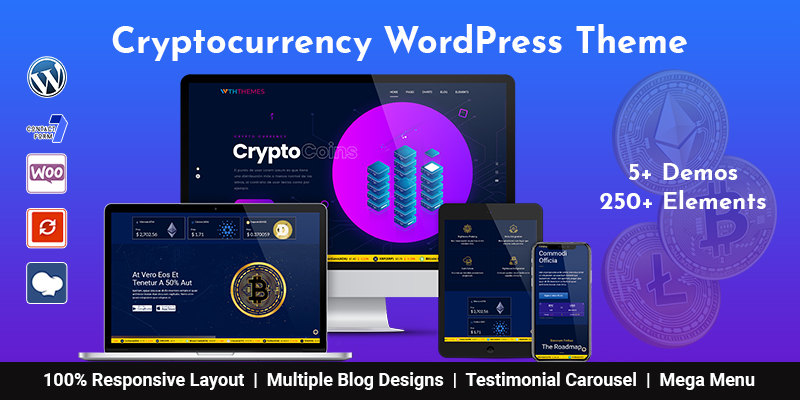 Responsive Bitcoin And Crypto Currency WordPress Theme