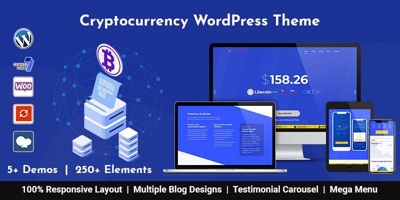 Responsive Cryptocurrency WordPress Theme + Bitcoin WordPress Theme