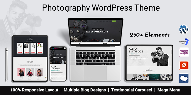 Business Portfolio Photography WordPress Themes For Photo Studio Website