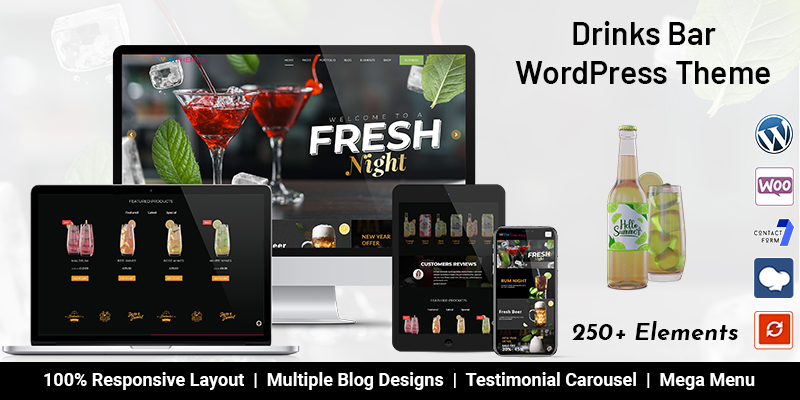 Drinks Bar WordPress Themes For Cocktail Bar