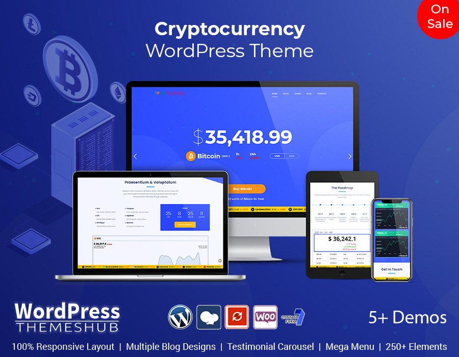 Responsive Bitcoin And Crypto Currency WordPress Theme