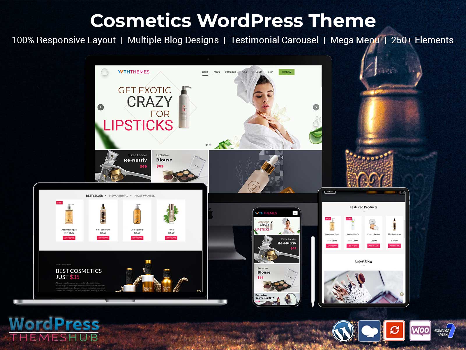 Cosmetics WordPress Themes For Beauty Cosmetic Products Website