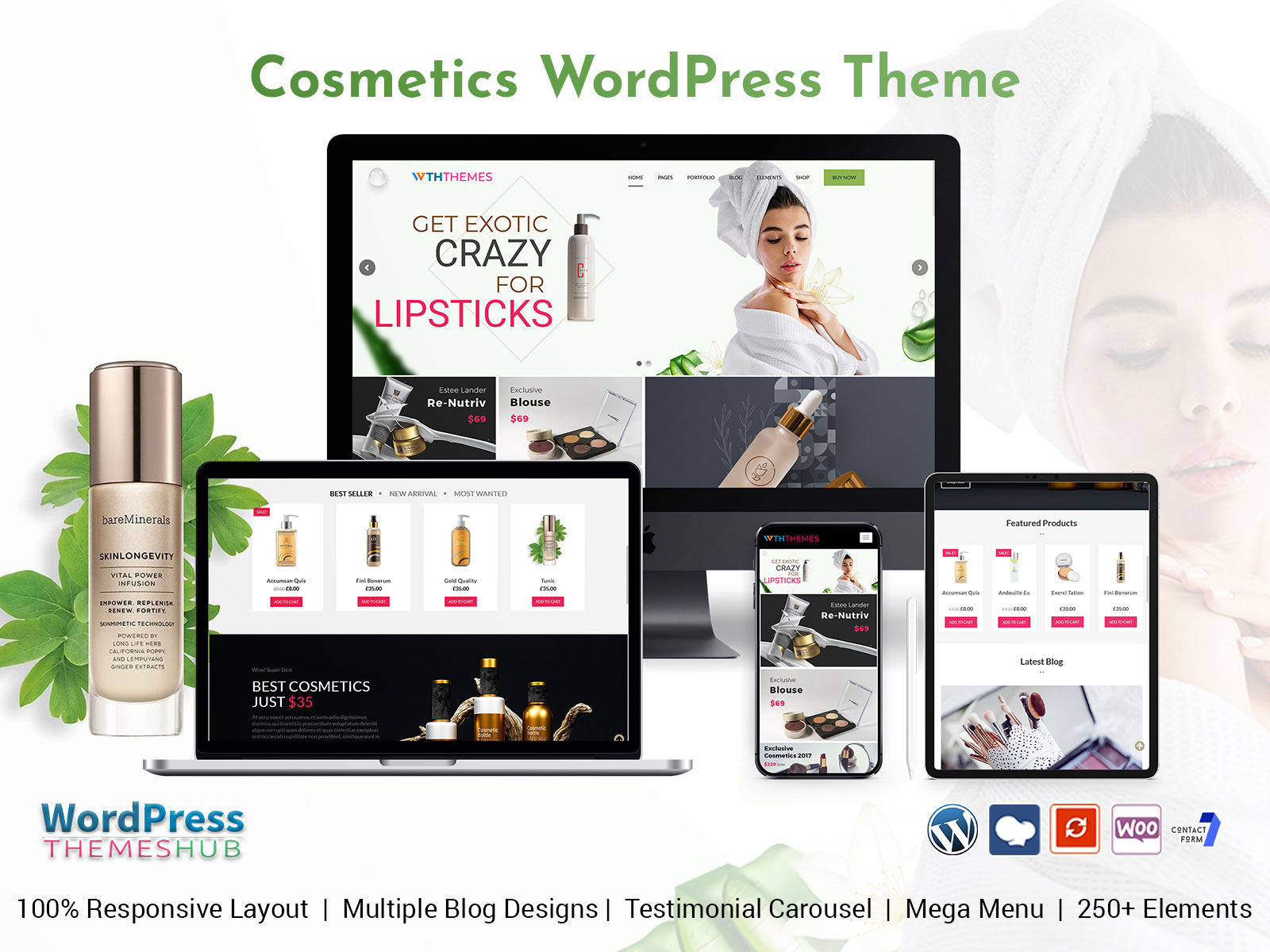 Cosmetics WordPress Themes For Cosmetics Beauty Products Website