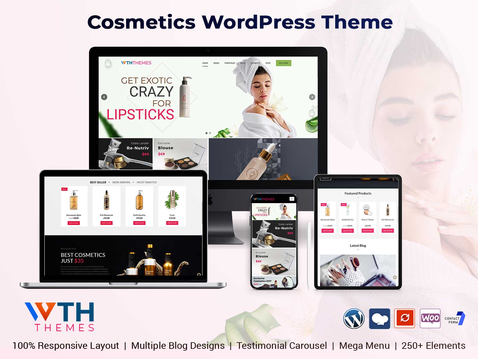 Responsive Cosmetics WordPress Themes For Cosmetics Website