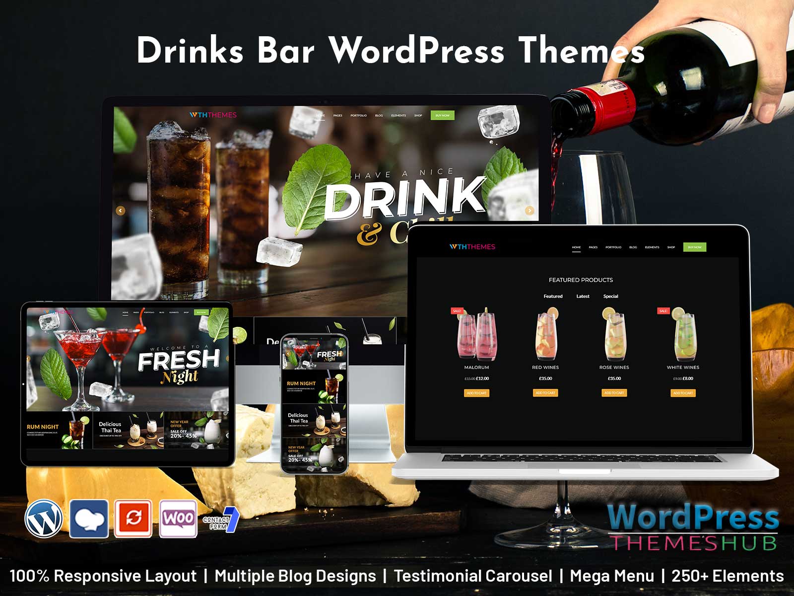 Drinks Bar WordPress Themes For Food Cafe And Cocktail Bar