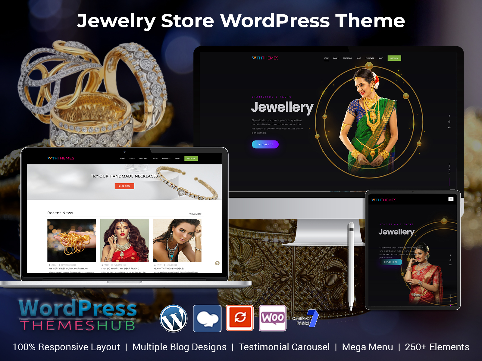 Multipurpose ECommerce Jewelry WordPress Theme for Businesses