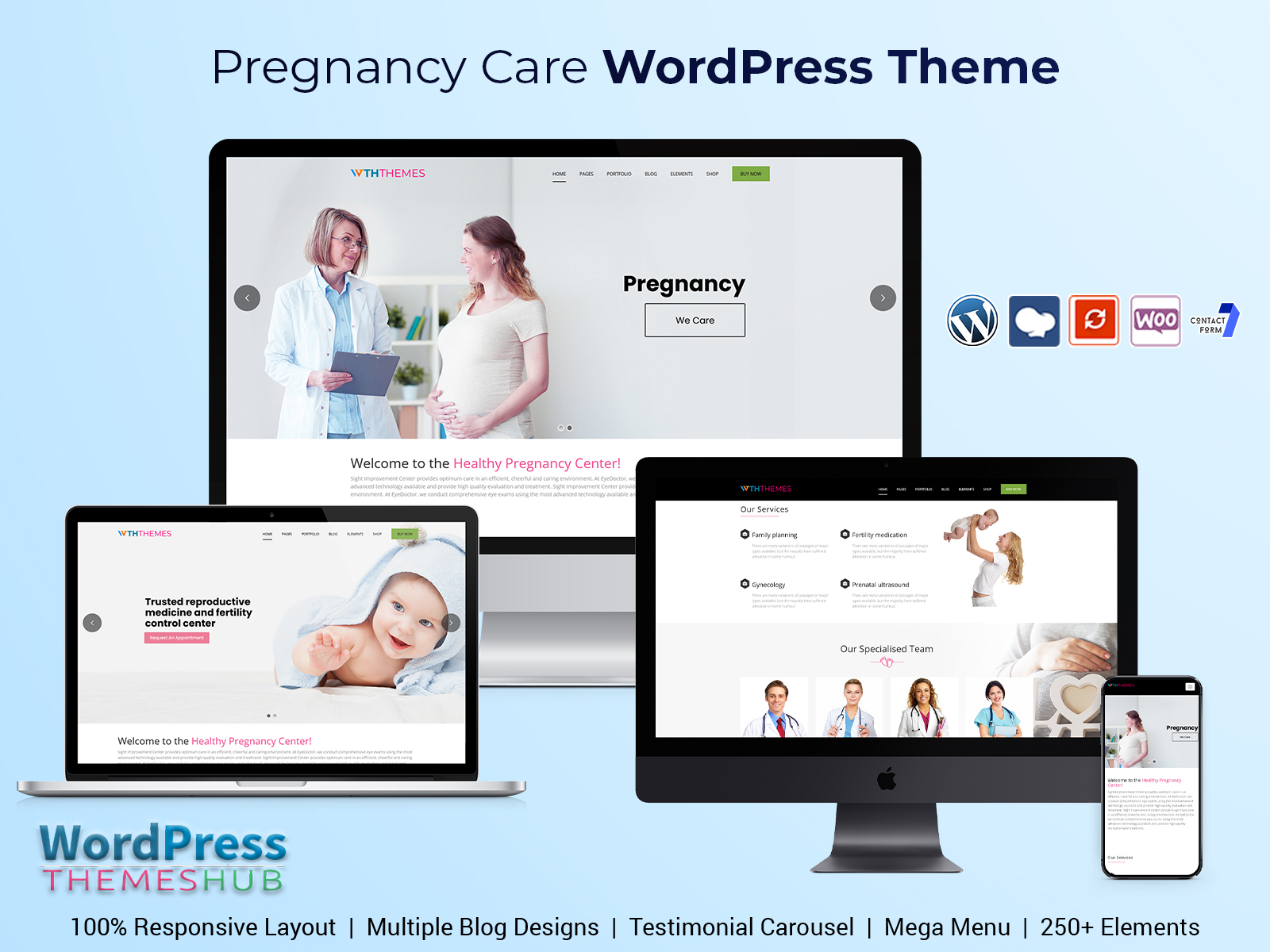 Pregnancy WordPress Theme Website 100% Responsive Layout